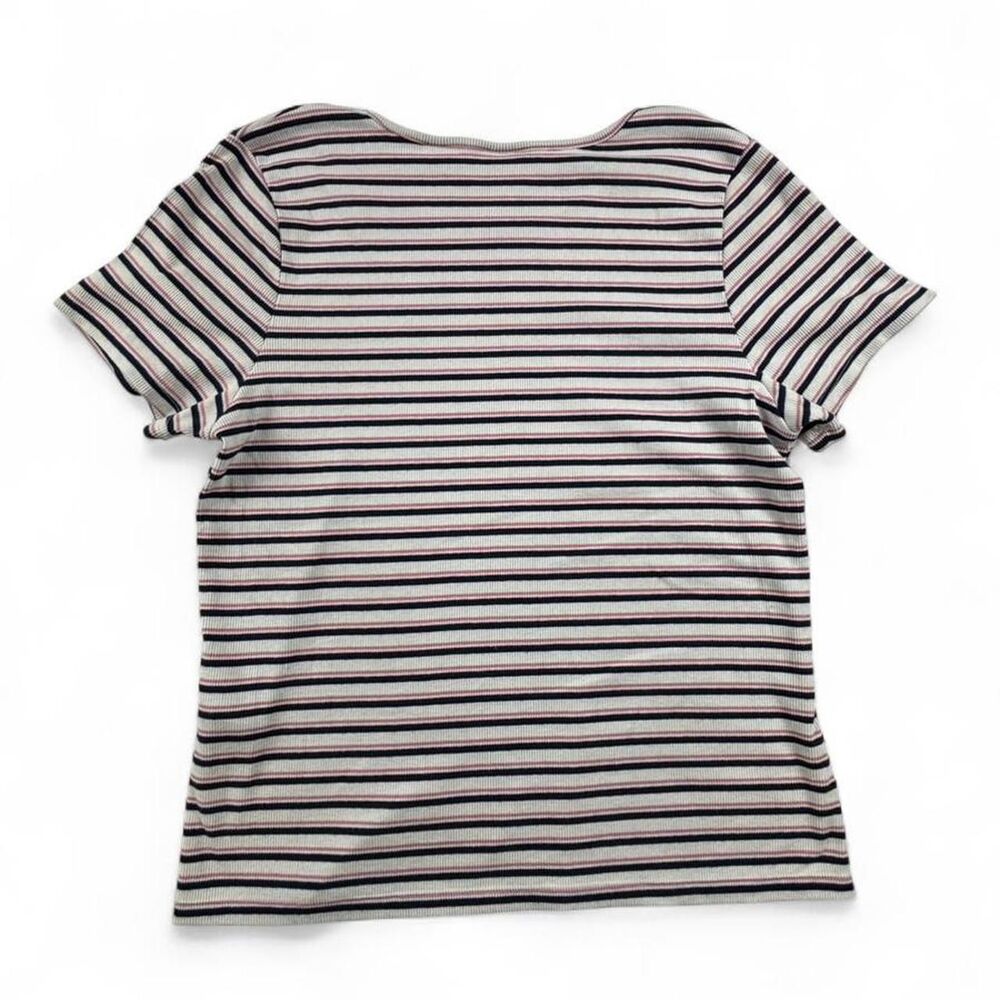 Levi’s Pink Striped Baby Tee Womens XXL Y2K Fitted T-Shirt Skater Aesthetic - Picture 6 of 7